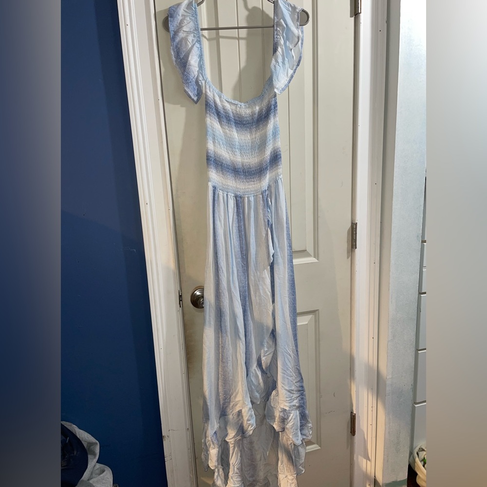 Surf Gypsy Off the Shoulder Open Back Maxi Dress